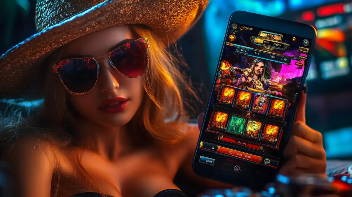 Elegant VIP casino woman wearing hat and sunglasses representing exclusive bonuses and luxury rewards