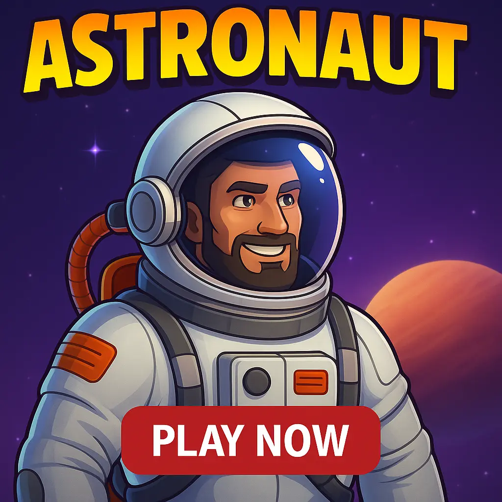 Astronaut Spaceman crash game featuring space explorer and cosmic adventure