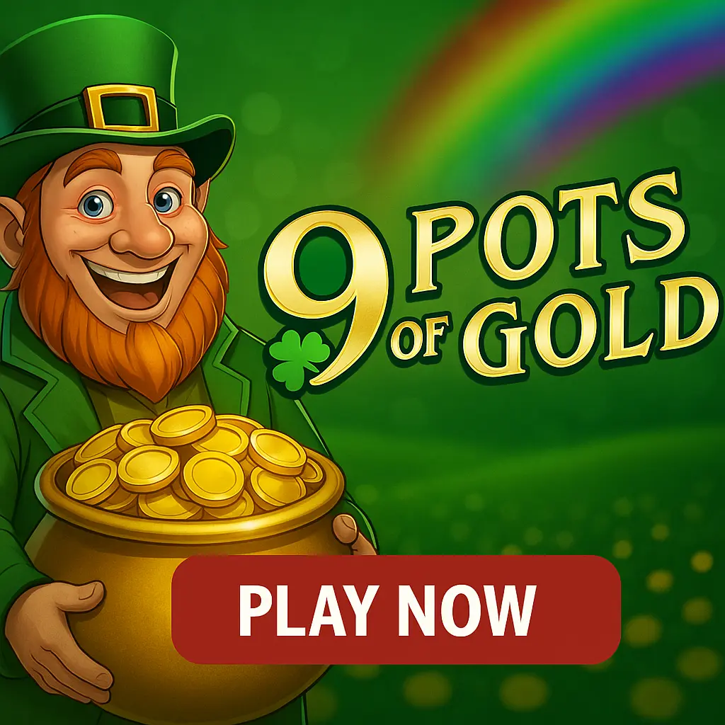 Pots of Gold slot game featuring Irish leprechaun theme with golden coins