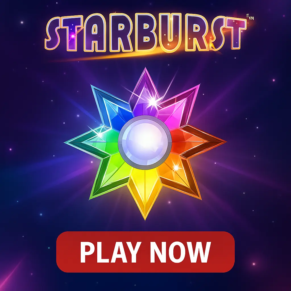 Starburst slot game featuring colorful cosmic gems and expanding wilds